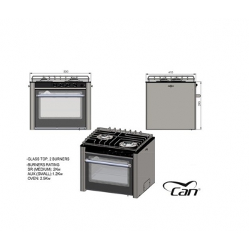 Cucina Con Forno Can 2 Fuochi