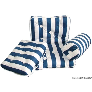Cuscino con schienale cotone blu e bianco 