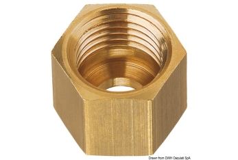 Dado in ottone tubo rame da 8 mm (blister 3 pz) 