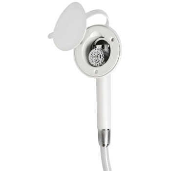 Doccia a pulsante bianca tubo PVC 4 m a parete 