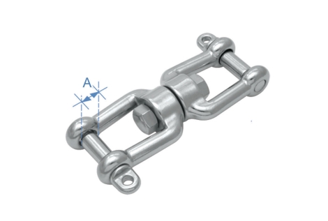 Doppio grillo girevole, Inox 316, 10mm