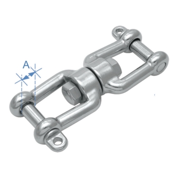 Doppio grillo girevole, Inox 316, 6mm