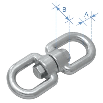 Doppio grillo girevole, Inox 316, Diam. 10mm