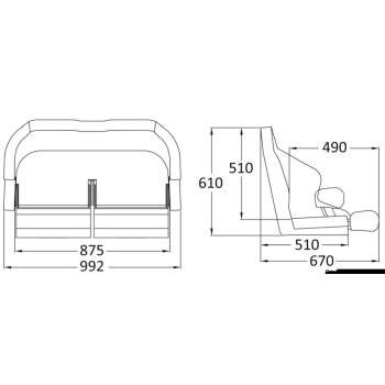 Doppio sedile anatomico flip up H99 Grigio chiaro/scuro 