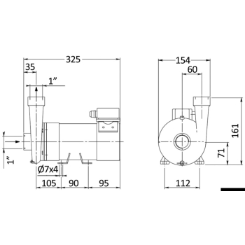 Elettropompa centrifuga in bronzo 24V 80 l/min 