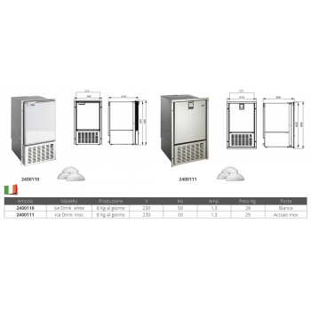 FABBRICATORE GHIACCIO PORTA ACCIAIO