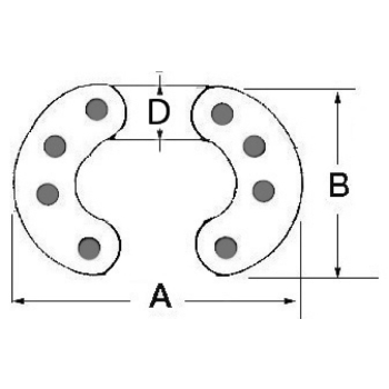 Falsa maglia inox 8 perni 10 mm 
