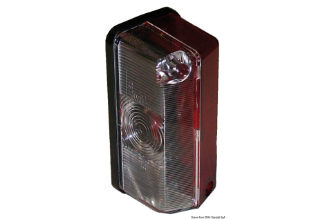 Fanale d'ingombro base piana bianco/rosso 