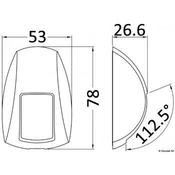 Fanale di via SX 112,5° luce rossa 
