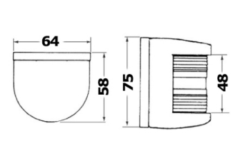 Fanale U77 testa albero/bianco 