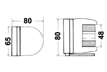 Fanale U77 testa albero/nero basetta posteriore 
