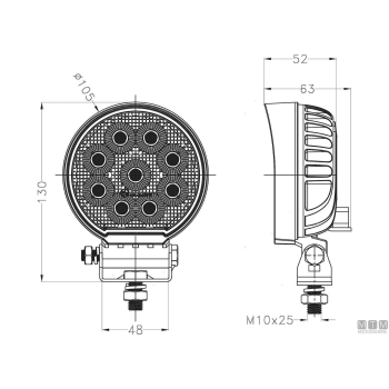Faretto LED da Coperta e pozzetto S-line D110 27W Spot