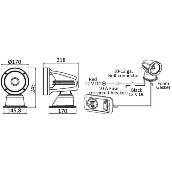 Faro elettrico Avior LED 12 V 