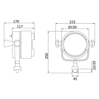 Faro Night Eye ottone cromato 12 V 