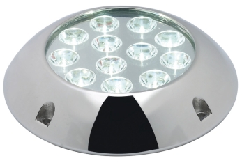 Faro subacqueo 6 LED blu, con viti 