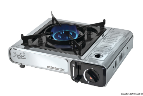 Fornello portatile inox a cartuccia incorporata 