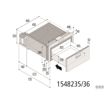 Frigo a cassetto inox 42l vf dw42lp
