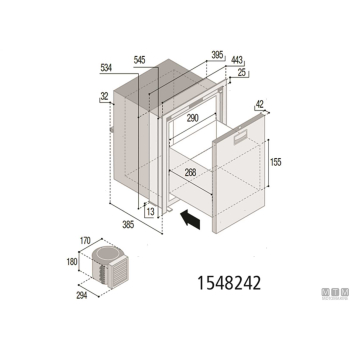 Frigo a cassetto inox 42l vf dw42lp