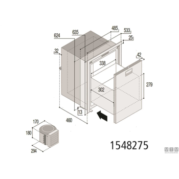 Frigo a cassetto inox 42l vf dw42lp