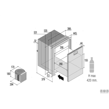 Frigo vf dw75rfx a cassetto