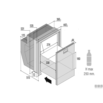 Frigo vf dw90rfx a cassetto 