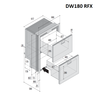 Frigoriferi DW180 Combo Inox A Cassetto Compressore Interno Vitrifrigo
