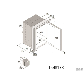 Frigorifero 75l inox vf c75lx compressore ext