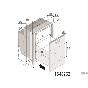 Frigorifero a cassetto inox l90 vf dw90i