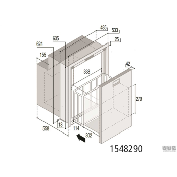 Frigorifero a cassetto inox l90 vf dw90i