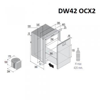 Frigorifero Vitrifrigo DW35RFX DW42RFX DW75RFX Inox a Cassetto Compressore Esterno