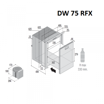 Frigorifero Vitrifrigo DW35RFX DW42RFX DW75RFX Inox a Cassetto Compressore Esterno