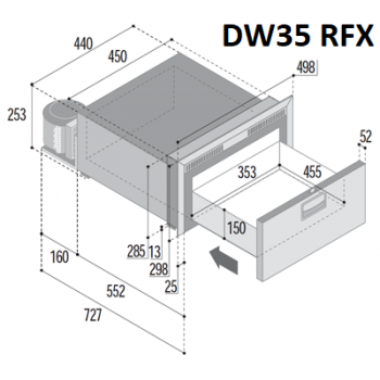 Frigorifero Vitrifrigo DW35RFX DW42RFX DW75RFX Inox a Cassetto Compressore Esterno