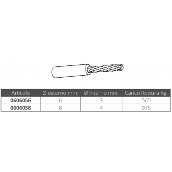 FUNE INOX RIVESTITA Ø MM.3X6