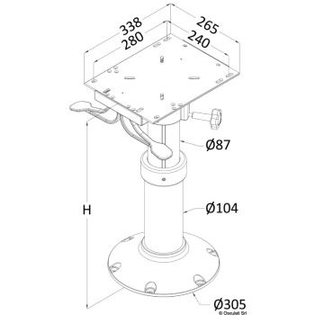 Gamba sedile Maxi regolabile 300/400 mm 