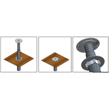 Gamba tavolo 2 stadi a scomparsa 12V c/piastra 90° 