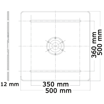 Gamba tavolo base 500 x 500 mm 