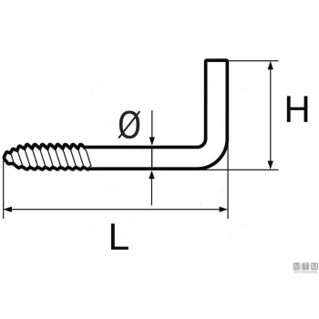 Gancetto a l l60mm con vite in acciai o inox
