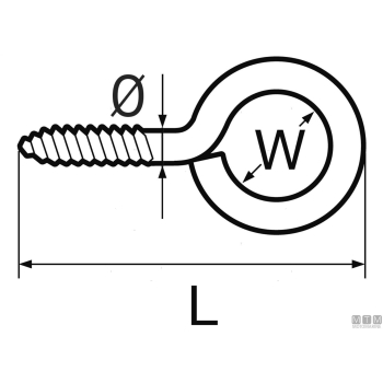 Gancetto a occhiello l31mm con vite acciaio inox