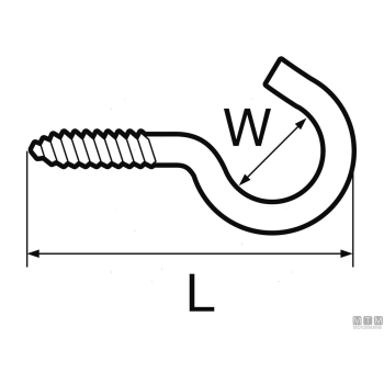 Gancetto u vite 80mm inox