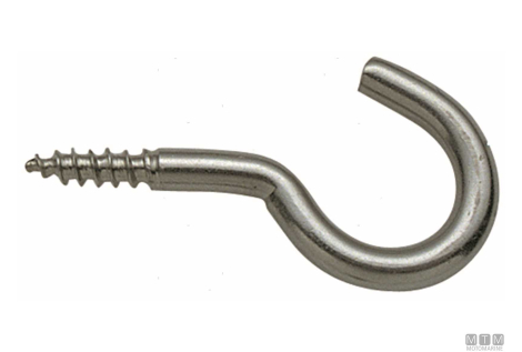 Gancetto u vite 80mm inox