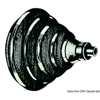 Ghiera passacavi ABS nero con soffietto 