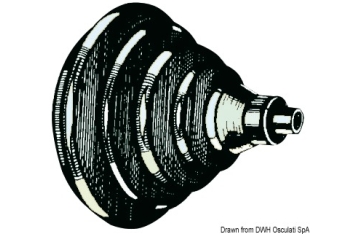 Ghiera passacavi in ABS con soffietto in gomma-03.409.00