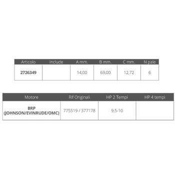 GIRANTE EVINRUDE 2T 9.5-10HP
