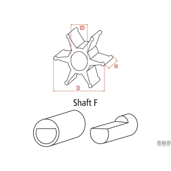 Girante in nitrile d45.2 di8 h12.8 bf-6p