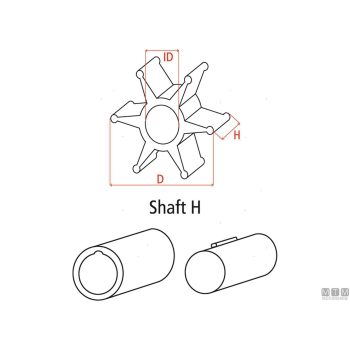 Girante in nitrile d65 di16 h50.8 bh-8p