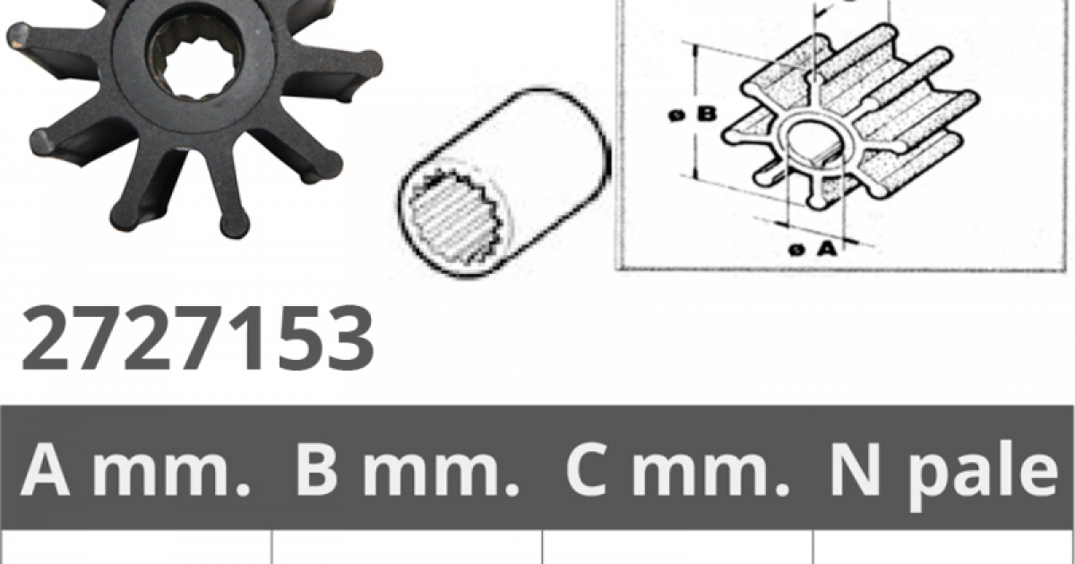 Girante Jabsco Per Pompe Zavorra - Modello 23095-0007-P Nuova