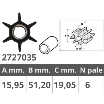 Girante johnson/evinrude 2t 25hp