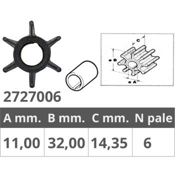 Girante mercury 2t 3,5-3,6-4-5 hp