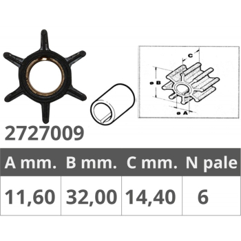 Girante mercury 2t 6-9,8 hp
