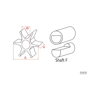 Girante npr d51 di8 h22 bf-6p